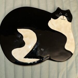 Vtg Warren Kimble Fat Cat Trivet Trinket Tray  6" X 5.5"